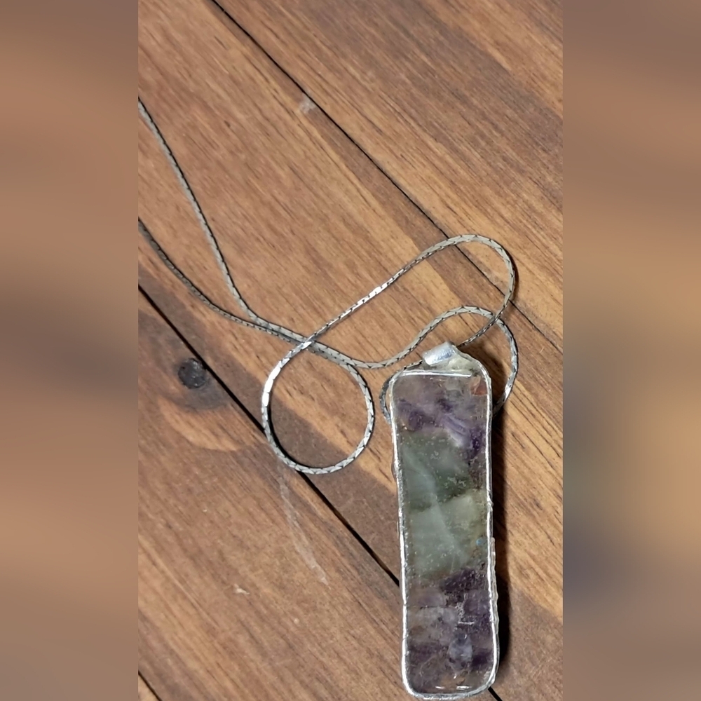 Raw Amethyst Pendant Necklace - Picture 1 of 4